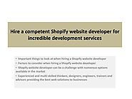 Hire a competent Shopify website developer for incredible development services