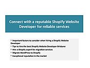 Connect with a reputable Shopify Website Developer for reliable services