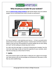 What should you consider for your website?