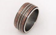 Rustic mens ring - silver copper ring,men engagement ring,men wedding band,unique men's ring,wide ring