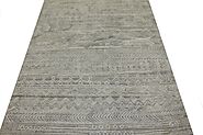 Buy 5x7/8 Contemporary Rugs Ivory Fine Hand Knotted Wool Area Rug MR022277 | Monarch Rugs