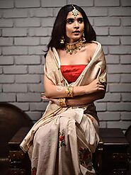 Tussar Georgette Sarees - Tussar Georgette Banarasi Silk Sarees | Sacred Weaves