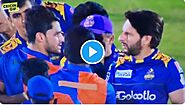 Shahid Afridi loses cool after Afghan pacer Naveen ul Haq’s spat with Mohammad Amir.