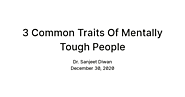 3 Common Traits Of Mentally Tough People — Teletype