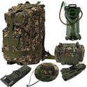 Bundle of 5 Outdoor Military Tactical Rucksack Camping Hiking Trekking Molle Backpack + Waist Pack + Waist Belt Strap...