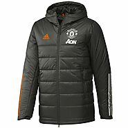 MANCHESTER UNITED SOCCER GREEN BENCH PADDED JACKET 2020/21