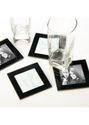 Buy Set of 4 Black Photo Frames - Black Glass Coaster - Frames Set of 4 - Size: 9 x 9x .4 cms - Importwala.com