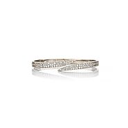 WHITE GOLD DIAMOND PIROUETTE BANGLE - Soﬁa Jewelry