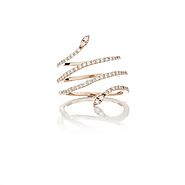 ROSE GOLD DIAMOND SNAKE RING - Sofia Jewelry