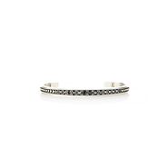 Sterling Silver Cuff With Black Diamonds - Sofia Jewelry