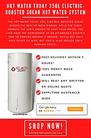 Hot Water Today 250L Electric-Boosted Solar Hot Water System