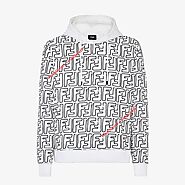 Fendi FF Contrasting Jersey Sweatshirt In Cotton White