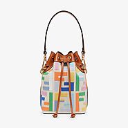 Fendi Small Mon Tresor Bucket Bag In Canvas Multicolor