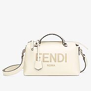 Fendi Medium By The Way Boston Bag In Calf Leather White