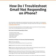 How Do I Troubleshoot Gmail Not Responding on iPhone?