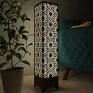 Flower Design Wooden Floor Lamp / Side Light / Modern Lamp – WallMantra