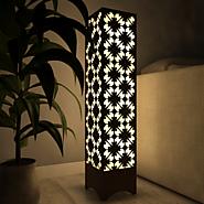 Floral Design Wooden Floor Lamp / Side Light / Modern Lamp – WallMantra