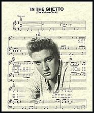 Ready Prints In The Ghetto by Elvis Presley Music Sheet Artwork Print Picture Poster Home Office Bedroom Nursery Kitc...
