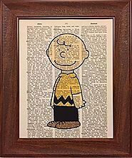 Ready Prints Charlie Brown Cartoon Character Dictionary Book Page Artwork Print Picture Poster Home Office Bedroom…- ...