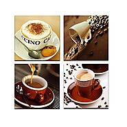 Visual Art Decor Canvas Wall Art Coffee Cups Pictures Canvas Prints Ready to Hang for Modern Coffee Bar Shop Room Hom...