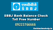 SBBJ Bank Balance Check Enquiry Miss Call Toll Free Number - 2020