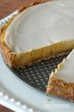 Pumpkin cheesecake with a sweet sour cream topping