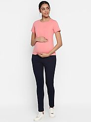 Slim Straight High-Rise Maternity Jeans- Blue