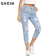 Shop for Mid Waist Denim Pants for Ladies |ShoppySanta