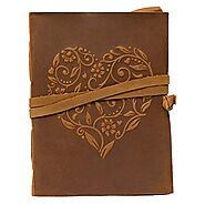 Kosala Embossed Heart Leather Journal for Women