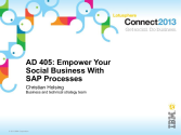 AD405: Empower Your Social Business With SAP Processes
