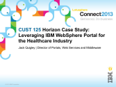 CUST125: Horizon Case Study - Leveraging Portal for the Healthcare Industry