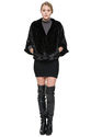 Black faux mink fur short-length jacket