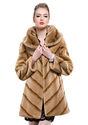 Grey fur jacket or light brown twill rex rabbit velvet with mink fur collar