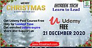 UDEMY FREE COURSES WITH CERTIFICATE | 21 DECEMBER 2020 - IHTREEK | TECH | FREE COURSES