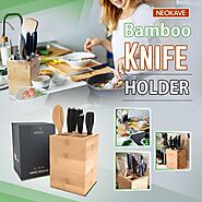 NEOKAVE Small Knife Block - Bamboo Knife block utensil holder