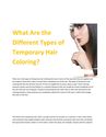 What Are the Different Types of Temporary Hair Coloring?