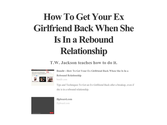 How To Get Your Ex Girlfriend Back When She Is In a Rebound Relationship