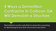 Demolition is a site work that involves the wrecking or destroying of any built structure in any form.