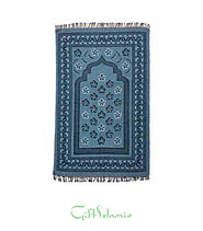 Cyan Blue Islamic Prayer Mat in the UK