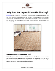 Why does the rug world love the Sisal rug?