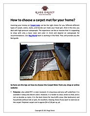 How to choose a carpet mat for your home?