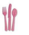 Hot Pink Cutlery - at PartyWorld Costume Shop