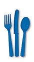 Royal Blue Plastic Cutlery - at PartyWorld Costume Shop