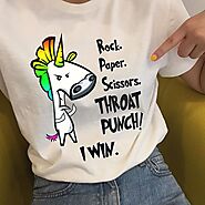 Unicorn Shirt Rock Paper Scissors Throat Punch I Win