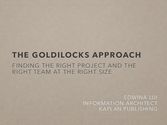 The Goldilocks Approach: Finding the Right Project and the Right Team at the Right Size