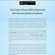 Visit Valerie Warren DMD to Receive the Best Care from Dentist in Henderson