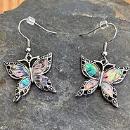 Abalone Earrings Women Handmade Butterfly Earrings Jewelry SK2515E