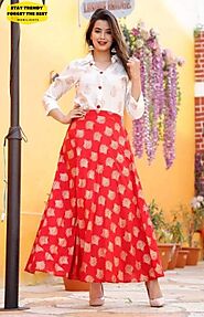 Rayon Top With Skirt Set For Women Rs.1044 - Ships FREE - CoD - MobiLights