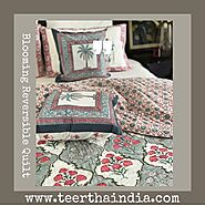 Buy Blooming Reversible Quilt Online | Teertha India