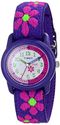 Timex Kids' T89022 "Time Teacher" Floral Elastic Strap Watch
